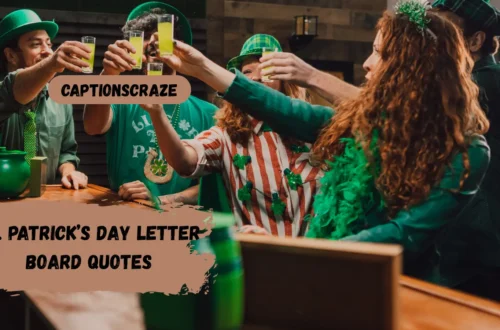 St. Patrick’s Day Letter Board Quotes Explore captions and quotes "St. Patrick’s Day Letter Board Quotes" This article will highlight Captions and Quotes to express well wishes based on context and tone. It offers a range of examples with attention to nuance, tone, and how to select the best option depending on your audience—whether it's a funny post, family-friendly greeting, or heartfelt wish. 🎉 Top 5 St. Patrick’s Day Letter Board Quotes & Captions (Editor’s Picks) 🍀 “Shake your shamrocks!” 🌈 “Not lucky, just blessed.” 🍺 “Irish you were beer.” ☘️ “Pinch me and I’ll punch you.” 💚 “Too cute to pinch!” 1. ☘️ Funny St. Patrick’s Day Letter Board Captions 🍀 "Shenanigans are my cardio." 😂 "Zero lucks given." 🍺 "Irish I had another beer." 🌈 "Magically suspicious." 😜 "Feelin’ lucky… kinda." 🤪 "Lucky vibes only." 💩 "Leprechaun did it." 🍻 "Drinks well with others." 🤑 "Keep calm and shamrock on." 2. 🌈 Cute St. Patrick’s Day Quotes for Letter Boards ☘️ "Little leprechaun on the loose!" 💚 "Lucky to be yours." 🌈 "Chasing rainbows today." 🧁 "Sweet as a shamrock shake." 🧚 "Sprinkled with a little luck." 👶 "Too cute for pinching." 💖 "You’re my pot of gold." 🐸 "Green and glowing." 🍭 "Luck looks good on me." 3. 💚 Irish Blessing-Inspired Letter Board Quotes 🙏 "May your troubles be less and your blessings be more." 🌦️ "May the road rise up to meet you." 💨 "May the wind be always at your back." 🌞 "May the sun shine warm upon your face." 🌧️ "Rainbows follow rainy hearts." 🍀 "A good friend is like a four-leaf clover: hard to find and lucky to have." 🕊️ "Peace be with your shamrock soul." 📜 "Old Irish souls never fade." 🔥 "Wherever you go, may warmth follow." 4. 🍻 Party-Themed St. Patrick’s Day Letter Board Captions 🍺 "Ready to Paddy!" 🥂 "Sip me, I’m Irish." 🕺 "Time to get shamrocked!" 🎶 "Dancing like no one’s Dublin." 🍸 "Cheers to green beers!" 🥳 "Keep calm and party on." 💃 "Shamrock & roll, baby!" 🥃 "Irish whiskey fixes everything." 🎉 "Squeeze the day. It's St. Paddy’s!" 5. 🧒 Kid-Friendly Letter Board Captions 🧸 "I’m magically adorable!" 🧃 "Got my lucky socks on!" 🍬 "Too sweet to pinch." 🐻 "Rainbow hunter in training." 🧒 "Mini leprechaun on duty!" 🍪 "Clover cookies, please!" 🎨 "Craftin’ rainbows and luck." 🎓 "Shamrock student squad!" 📚 "Learning is my lucky charm." 6. 💌 Romantic St. Patrick’s Day Quotes ❤️ "You’re my lucky charm." 💋 "Kiss me, I’m yours." 👫 "Together, we’re pure gold." 💌 "Found my pot of gold in you." 💘 "You shamrock my world." 💞 "Lucky to love you." 💑 "Love, luck & leprechauns." 🌹 "Irish eyes are smilin’ at you." 💝 "With you, every day is lucky." 7. 📸 Instagram-Friendly Captions 📸 "Caught in a shamrock storm." 🤳 "Selfie with my lucky crew!" ✨ "Golden hour meets lucky hour." 👒 "Sippin’ and chillin’ in green." 🧢 "St. Paddy’s drip check!" 👑 "Feelin’ cute, might pinch later." 🖼️ "Framed in luck." 🎥 "Rollin’ with the green squad." 📷 "Green’s the vibe today!" 8. 💼 Office or Workplace Captions 🗂️ "Luck meets hustle." 📊 "Green goals only today." 🖥️ "Shamrocking the workflow." ☕ "Powered by coffee and luck." 📅 "Leprechaun on lunch break." 💼 "May the productivity be with you." 📈 "Luck is my business plan." 🗃️ "Green file, golden ideas." 🖇️ "Working hard, hardly leprechauning." 9. 🛋️ Home Décor Quote Ideas 🏡 "Welcome to our lucky home!" 🛏️ "This home runs on rainbows." 🕯️ "Cozy & clover-filled." 🪑 "Where every corner shines gold." 🖼️ "This family is our pot of gold." 🧹 "Sweeping in spring & luck." 🪟 "Green days and golden ways." 🕰️ "Every hour’s lucky here." 🧺 "Blessed and well-dressed in green." 10. 📆 Countdown & Calendar Quotes 🗓️ "17 days ‘til green!" ⏳ "Countdown to clovers!" 🕒 "Time for Irish cheer!" 📆 "This month = March magic." 🗓️ "Marching into luck!" 🕰️ "Tick-tock, it’s clover o’clock!" 📅 "Lucky week begins!" 🧭 "Day by day, we find gold." 🕊️ "Spring’s luck is near." 11. 🧘‍♀️ Wellness & Fitness-Inspired St. Patrick’s Day Captions 🏋️‍♀️ "Strong like a shamrock." 🧘 "Namaste and shamrock slay." 🍀 "Sweatin’ the green stuff." 🥦 "Fueling up on green goodness." 🏃‍♂️ "Running on rainbows and reps." 💪 "Powered by clovers & protein." 🥗 "Abs are made in March." 🥾 "Hiking to the pot of gold." 🧃 "Green smoothies, greener mindset." 12. 🐶 Pet-Friendly St. Patrick’s Day Quotes 🐾 "Lucky dog, happy heart!" 🐕 "I woof you more than gold." 🐱 "Cattin’ around like a leprechaun." 🐾 "Pawsitively lucky today!" 🐶 "Too cute to be pinched!" 🐾 "Sniffin’ out gold and snacks!" 🐕‍🦺 "Barking up the lucky tree." 🐱 "Feline fine in green." 🦴 "Fetching some four-leaf fun!" 13. 🌱 Minimalist & Aesthetic Letter Board Quotes 🌿 "Simple. Green. Grateful." 🍀 "Live lucky." 🌱 "Minimal clover mood." 🖤 "Black, white & a touch of green." ☁️ "Breathe in, luck out." 🔲 "Less is luck." 🌈 "Stillness & rainbows." 🧼 "Clean lines, lucky times." 🕊️ "Airy, lucky, lovely." 14. 🙏 Faith-Based St. Patrick’s Day Quotes 🕊️ "God bless your shamrock soul." ✝️ "Faith, hope, and clover." 🙏 "Grace in every green moment." 🌞 "His blessings shine like gold." 📖 "Rooted in faith, growing in luck." 🌈 "Where He leads, the rainbow follows." 💚 "Loved, lucky, led by faith." ⛪ "Guided by grace and green." 🔔 "Let God be your lucky charm." 15. 🍽️ Food & Drink Quotes for St. Patrick’s Day 🥞 "Flippin’ lucky pancakes!" 🧁 "Eat, drink, and be Irish!" 🍀 "Shamrock sips & rainbow bites." 🍕 "Green food only, please." 🍹 "Stirred, not pinched." 🍩 "Glazed in green today!" 🍗 "Clover-seasoned everything." 🍪 "Sweet clover dreams." 🍻 "Hoppin’ into a hoppy hour." 16. 🧵 DIY & Crafty Letter Board Quotes ✂️ "Cutting corners into clovers." 🧵 "Threading through shamrocks." 🎨 "Paint the town green." 🖍️ "Craftin’ some clover magic." 🪡 "Sewing up the luck." 🖌️ "Green glue, good vibes." 📏 "Measure twice, pinch once." 🧶 "Spinning gold from green." 🪀 "DIY till you find the pot of gold." 17. 👨‍👩‍👧 Family & Sibling Captions 👨‍👩‍👧 "Our lucky little clan." 🧒 "Clover cuddles & sibling giggles." 💚 "Family: our daily pot of gold." 👶 "Born lucky, raised loved." 🛋️ "Home is where the clovers grow." 🧓 "Generations of Irish pride." 👦 "Brotherhood of the green pants." 👧 "Sisterhood in shamrocks." 🍼 "Tiny toes, giant luck." 18. 👯‍♀️ Best Friend & Group-Themed Captions 👯‍♀️ "Shenanigan squad!" 🍻 "Drinkin’ with my lucky charms." 🎉 "Besties in green beats." 💚 "Friendship is golden." 🕺 "We bring the party and the luck!" 👭 "Pinch proof partners." 🧑‍🤝‍🧑 "Clover crew on duty." 🌈 "Our pot of memories." 💃 "Dublin’ the fun with you." 19. 🏫 Classroom & School Captions 📚 "Learning is our lucky charm!" ✏️ "Shamrock smarties." 📏 "Measuring growth in green steps." 🧠 "Brainstorming with leprechauns." 🎓 "Luck + learning = magic!" 🖍️ "Crayons & clovers." 📖 "Clover curriculum in session." 🍎 "Teachers sprinkle the luck!" 📝 "Test day? Just add luck." 20. 👵 Senior-Friendly Captions 👴 "Still got that Irish spark." 🧓 "Vintage luck runs deep." 👵 "Wisdom and shamrocks age well." 💚 "Born lucky, aged gracefully." 🌞 "Golden years, golden clovers." 📜 "Tales told with green hearts." 🪑 "Luck rocks in rocking chairs." 🧣 "Hats off to Irish heritage." ☕ "Tea, tales & treasure today." 21. 🌸 Seasonal Transition Quotes (Winter to Spring) 🌷 "Springing into shamrocks!" 🌤️ "From frost to four-leafs." 🐣 "Green shoots & golden hopes." 🌼 "Blooming with luck." 🌿 "Fresh starts in clover fields." 🌈 "Rainbows return with spring." 🌸 "Shedding snow for shamrocks." 🌾 "March means growth & magic." ☘️ "Winter bows to clover kings." Perfect for seasonal décor, mindful posts, or gardening themes. ✅ Final Meta Description: Explore 189+ St. Patrick’s Day letter board quotes and captions: funny, cute, romantic, pet-friendly, family, school, and more! 🍀✨